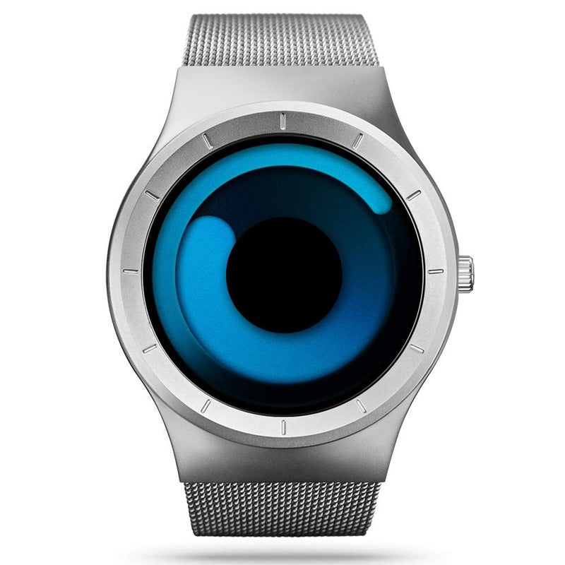 SINOBI Business Watches Men Fashion Creative Original Design Watch Men Steel Mesh Men's Watch Clock Relogio Masculino Unique Wristwatch(Silver Blue) - Image 1